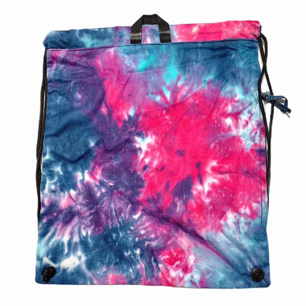 Tie-Dye Printed Drawstring Backpack Infinity Logo - Picture 4 of 5